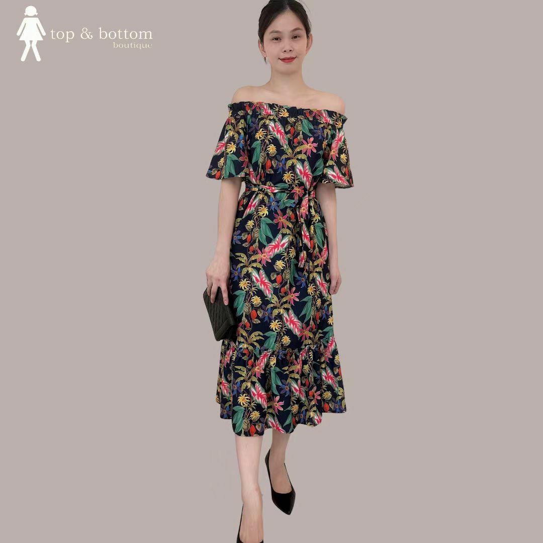 FLORAL OFF SHOULDER LONG DRESS