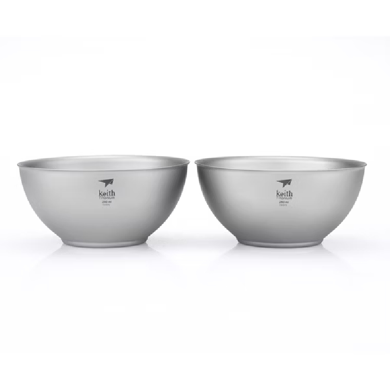 Keith 鎧斯 純鈦輕量環保雙層碗 (2入) 250ml 露營泡麵碗/戶外/野營餐盒/登山 51KEITI5351