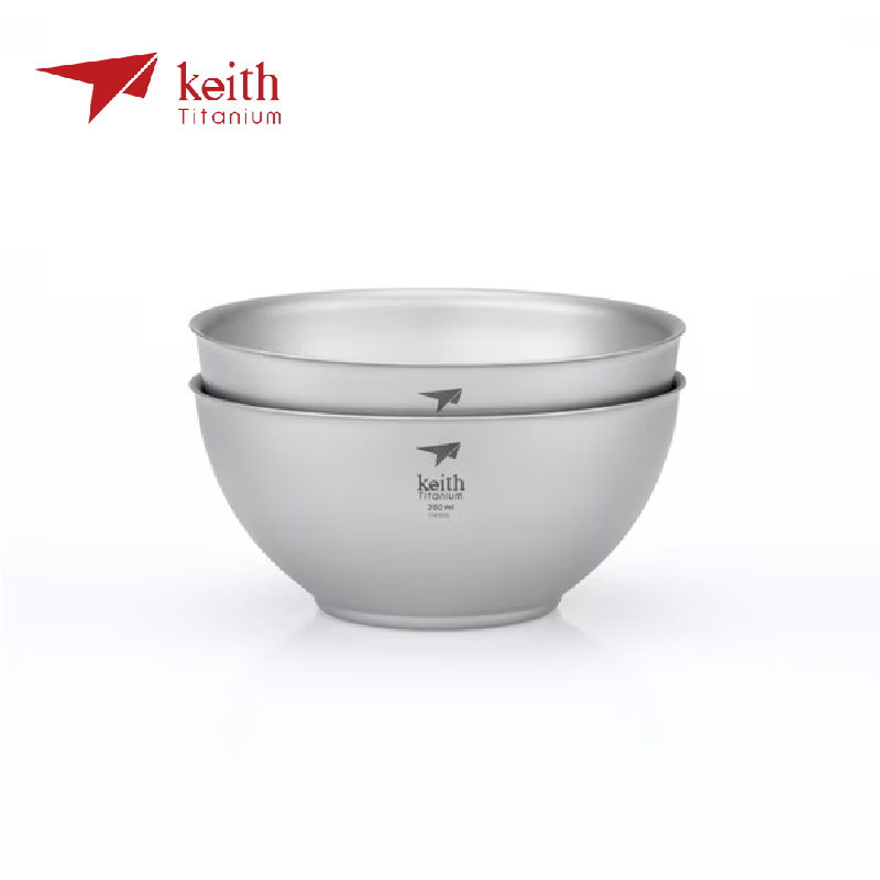 Keith 鎧斯 純鈦輕量環保雙層碗 (2入) 250ml 露營泡麵碗/戶外/野營餐盒/登山 51KEITI5351