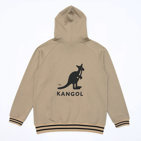 KANGOL 帽T 灰卡其 後背大LOGO 長袖 上衣 中性 男女 6255105230