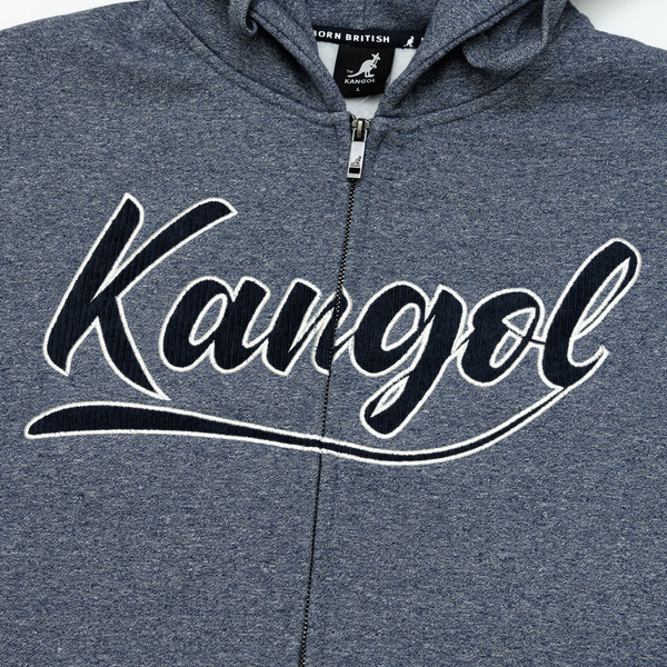 KANGOL 外套 中性 草寫LOGO 深藍 連帽外套 6255140480