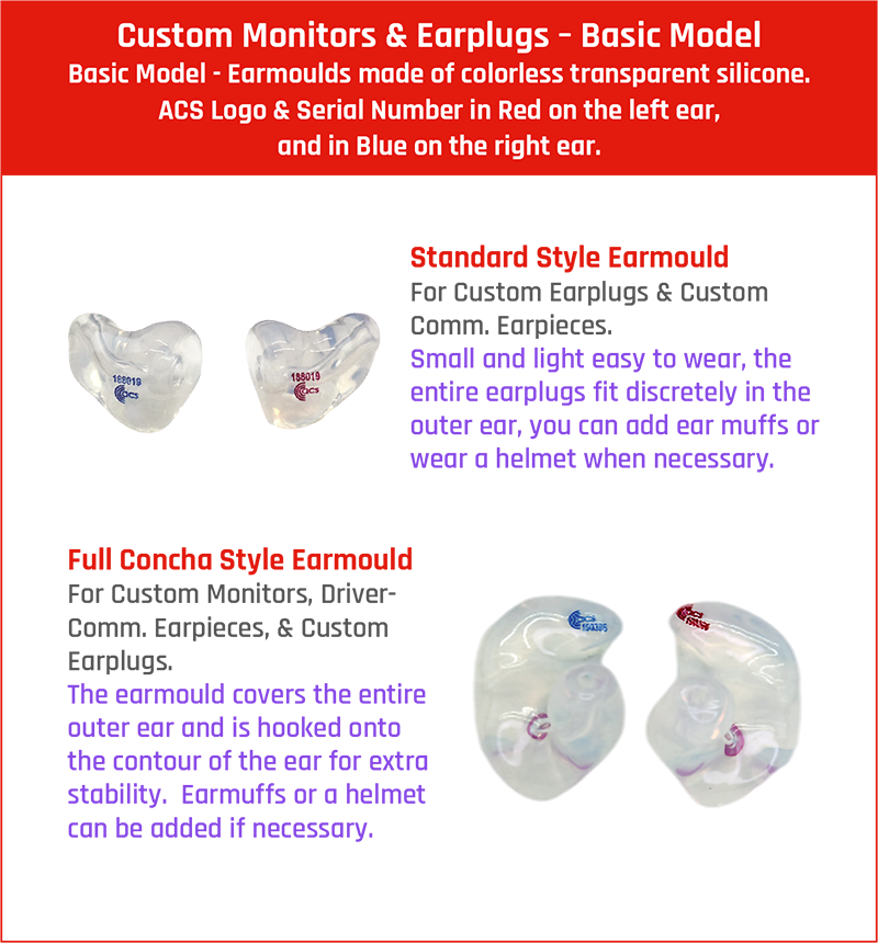 Custom Earplugs Earmould Styles