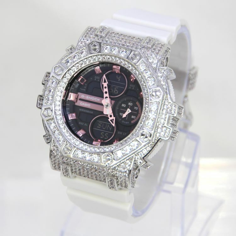 銀色 Mini-G 改裝手錶 GMA-S140M-7A - 八角雙圈