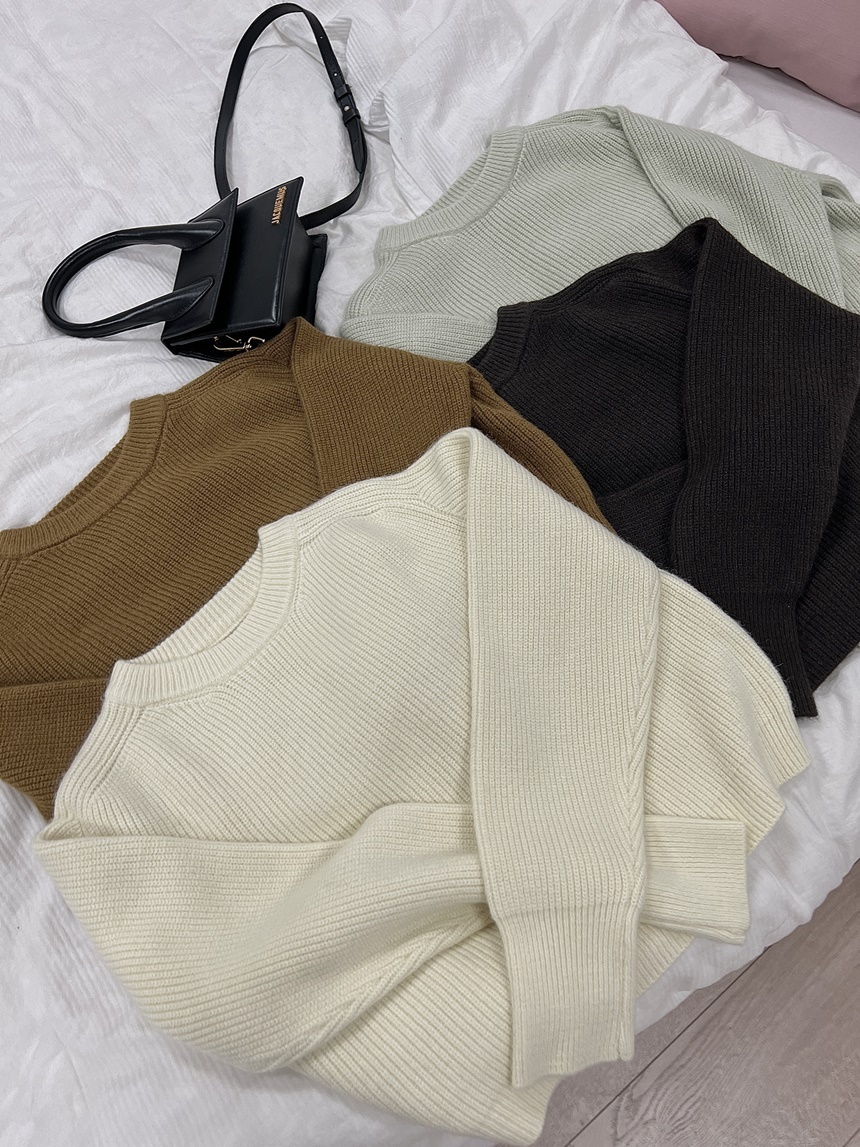 基礎款坑紋短版毛衣*4色