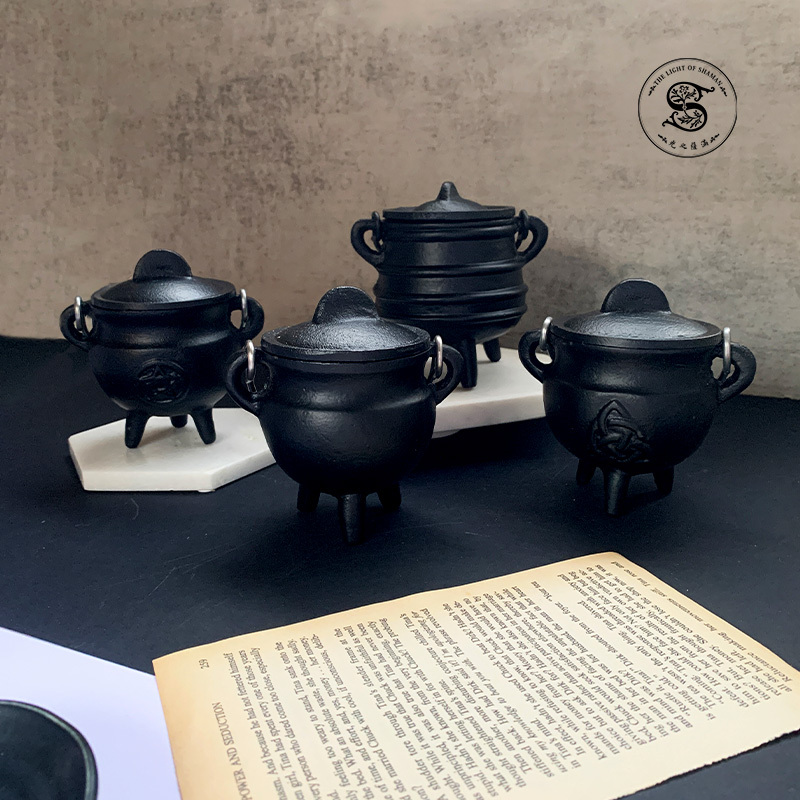 多用途超耐用超好用鐵盆 鐵釜 無符號 五芒星 三位一體 條紋 可燒白鼠尾草香草 巫師必備