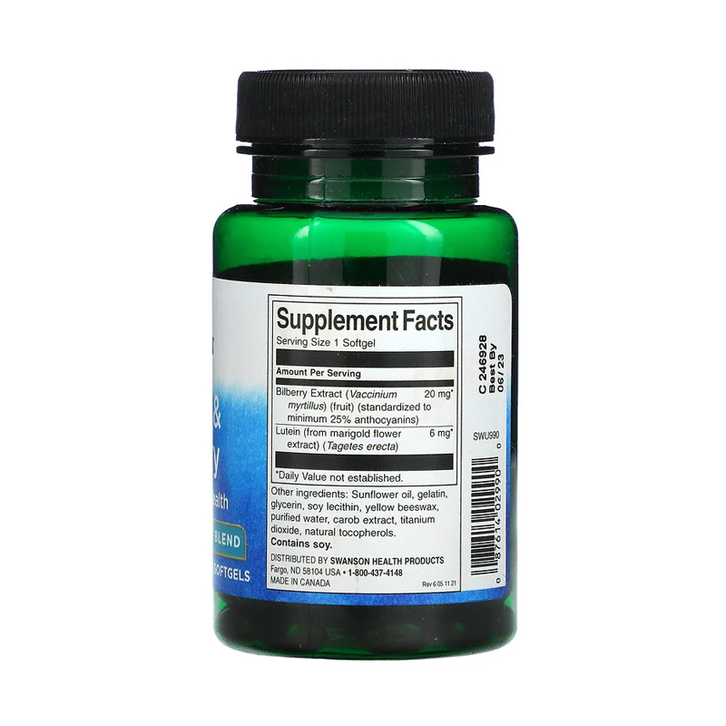 Swanson Lutein & Bilberry 2 in 1 , 120 Capsules