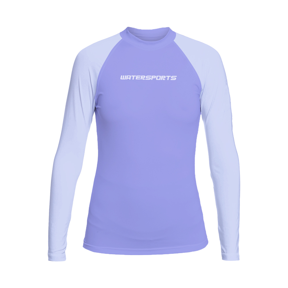 女士拼色長袖防曬上衣 - 紫/淺紫