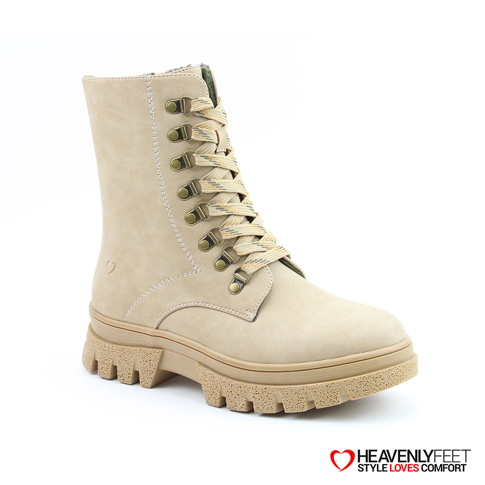 【HEAVENLY FEET】英國舒適品牌 | Driscoll繫帶中筒靴 石質人造磨砂革