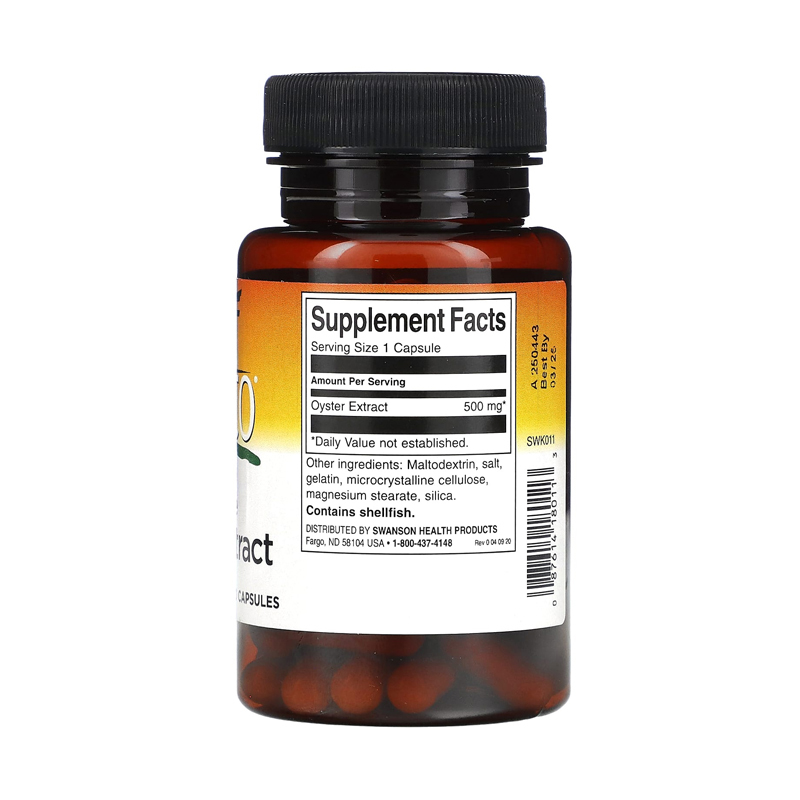 Swanson Kyoto Brand Japanese Oyster Extract, 500 mg, 60 Capsules