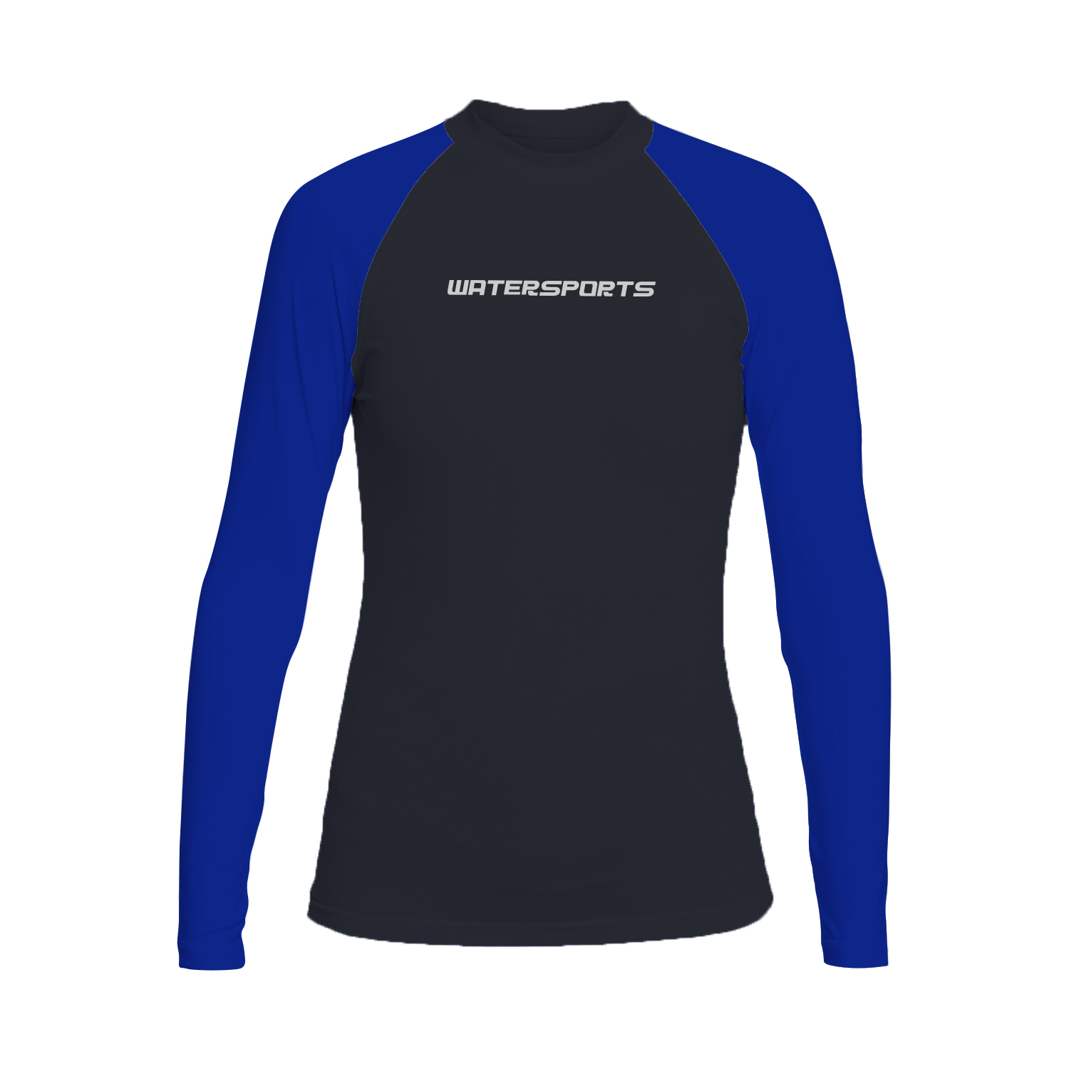 中性拼色長袖防曬上衣 - 黑/深藍