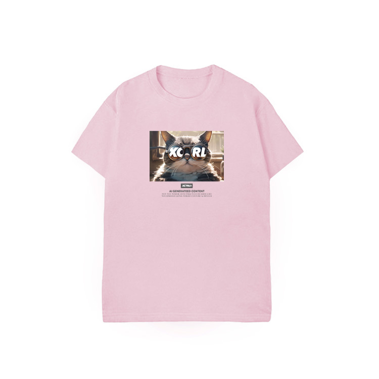 XCTRL 墨鏡貓短T-粉