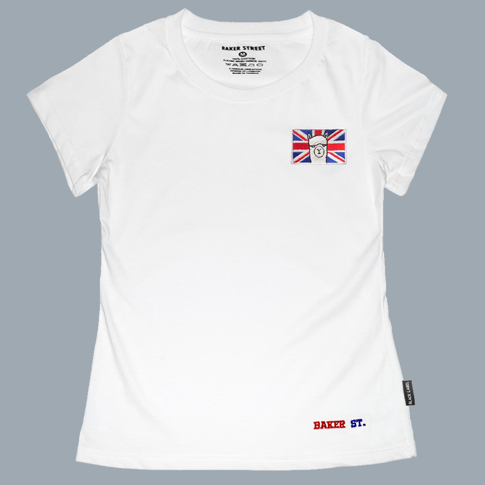 Alpaca The Union Jack 黑標系列  英國羊駝 刺繡 女版短T