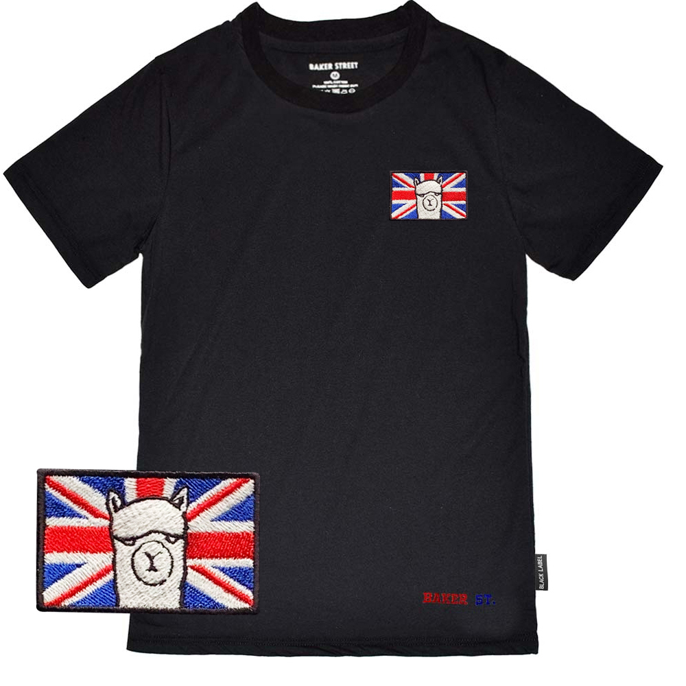 Alpaca The Union Jack 黑標系列 英國羊駝 刺繡 短袖T恤