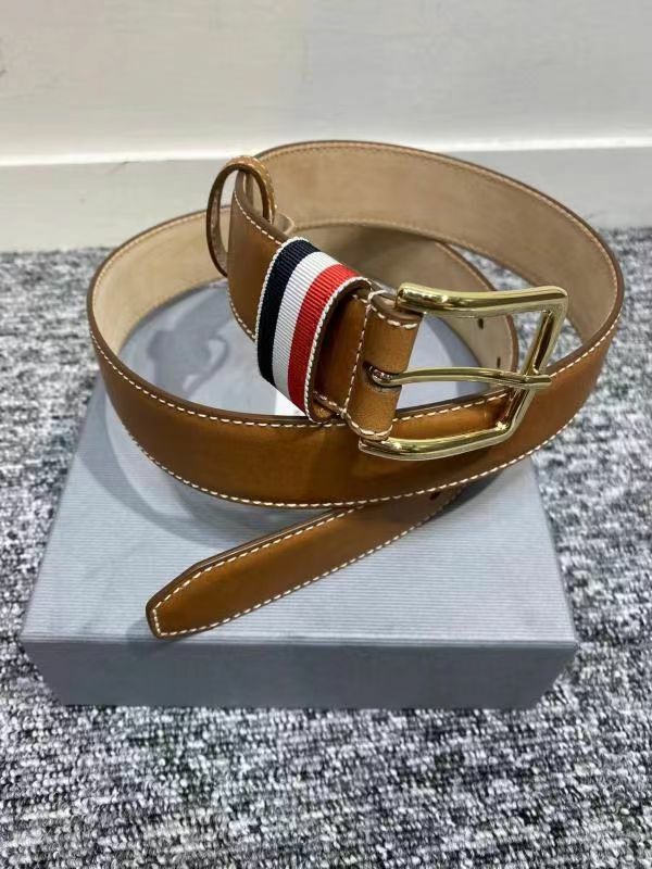 Thom Browne 棕色條紋腰帶  MCX039A  L0044  255 -T