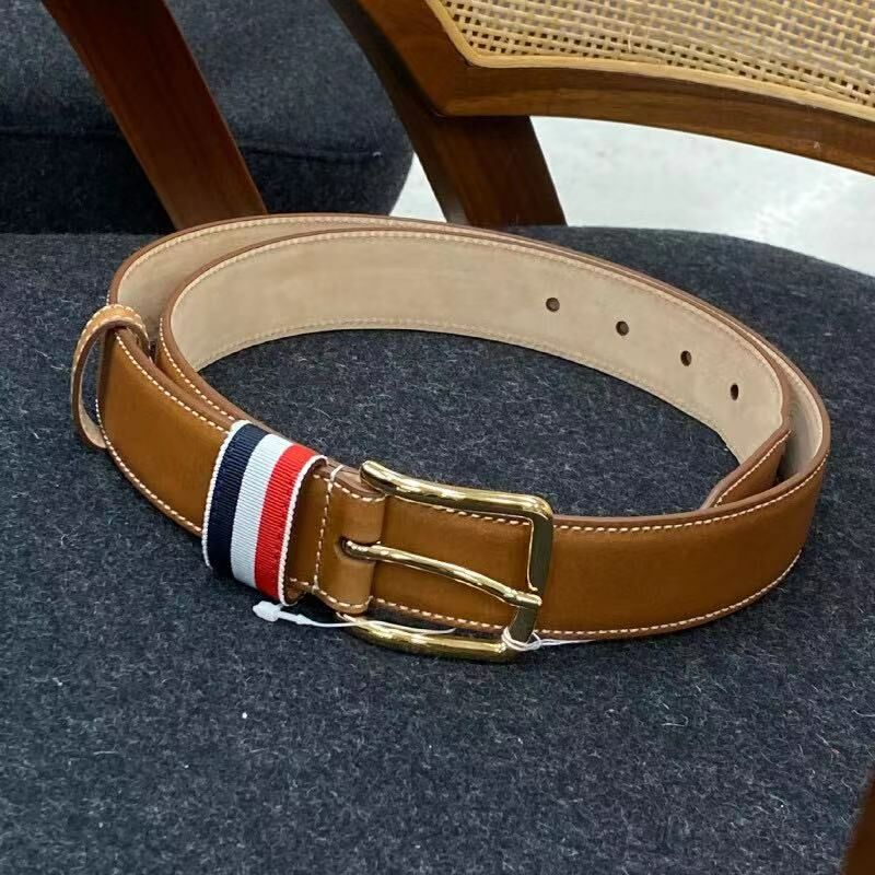 Thom Browne 棕色條紋腰帶  MCX039A  L0044  255 -T