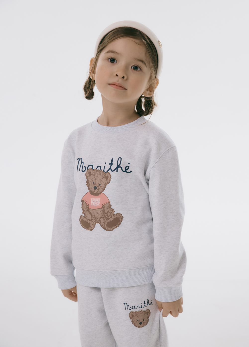 Marithe Francois Girbaud ENFANT MARI BEAR SWEATSHIRT light heather gray