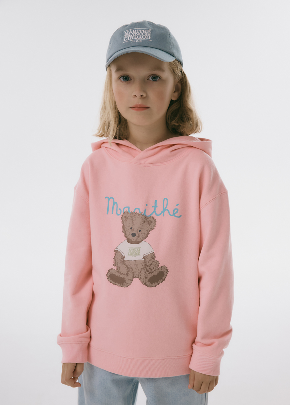 Marithe Francois Girbaud ENFANT MARI BEAR HOODIE baby pink