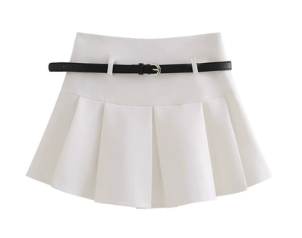 High-waisted A-line skirt half-cut skirt