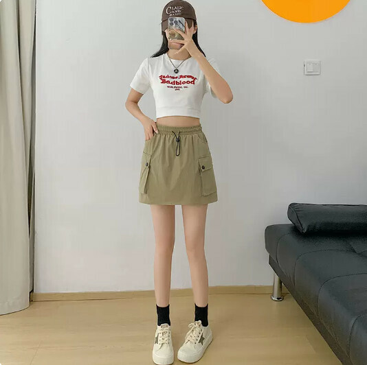 High waisted slimming A-line skirt