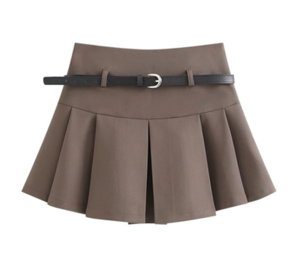 High-waisted A-line skirt half-cut skirt