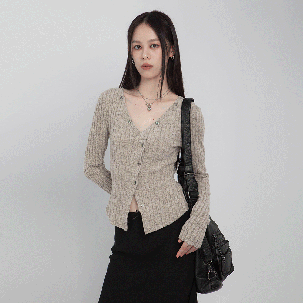 V領鈕扣針織衫(in stock)