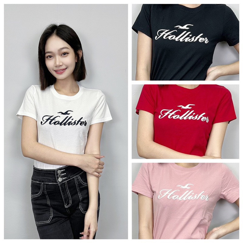 Hollister 海鷗 女款 電繡草寫字母 短袖上衣 短T