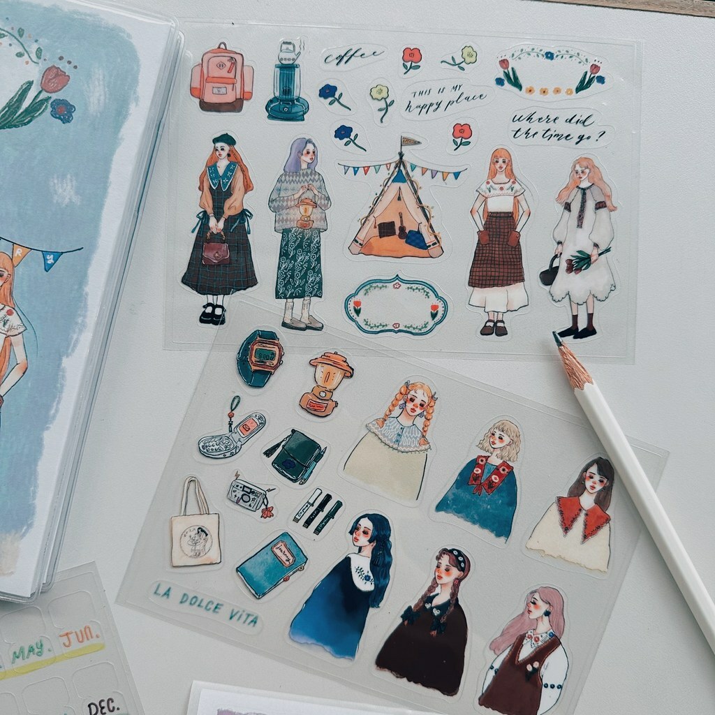 露營生活 透明貼紙 2張一組｜甜蜜生活