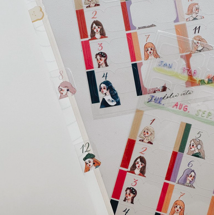 優雅女子畫廊 索引貼紙 透明貼紙｜甜蜜生活