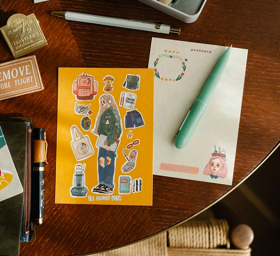 音樂女孩 明信片｜甜蜜生活