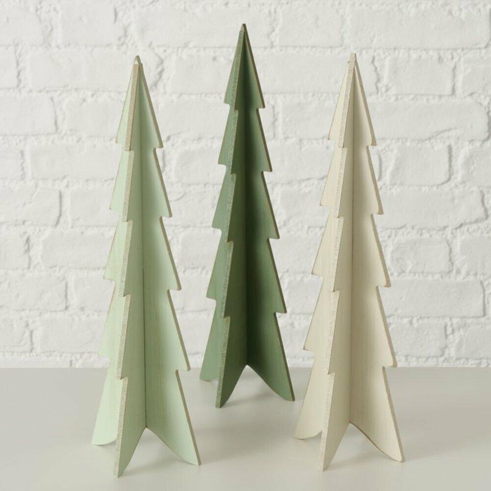 德國Boltze 三色立體木頭聖誕樹