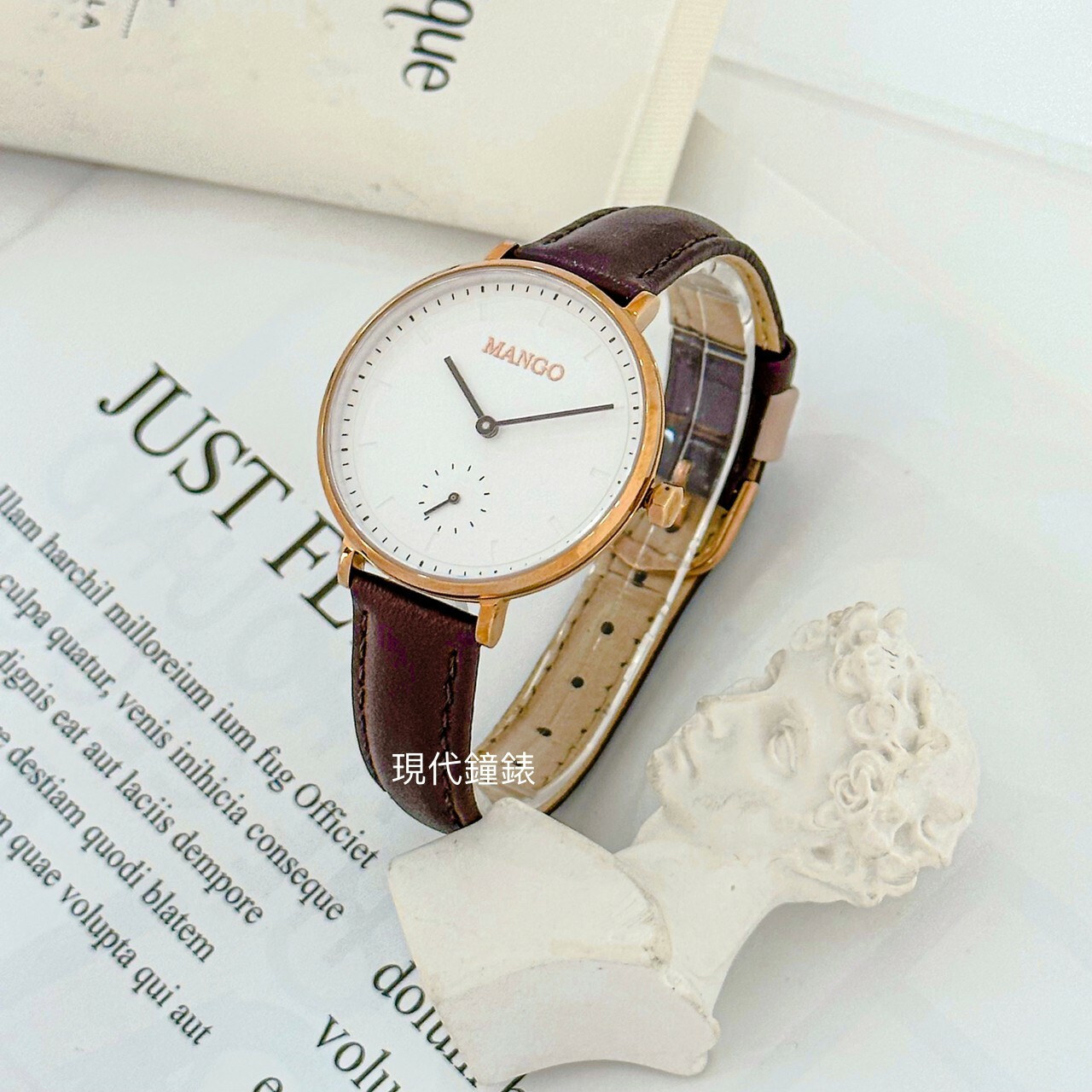 【MANGO】拚色皮革簡約腕錶 MA67222-CE 34mm 現代鐘錶