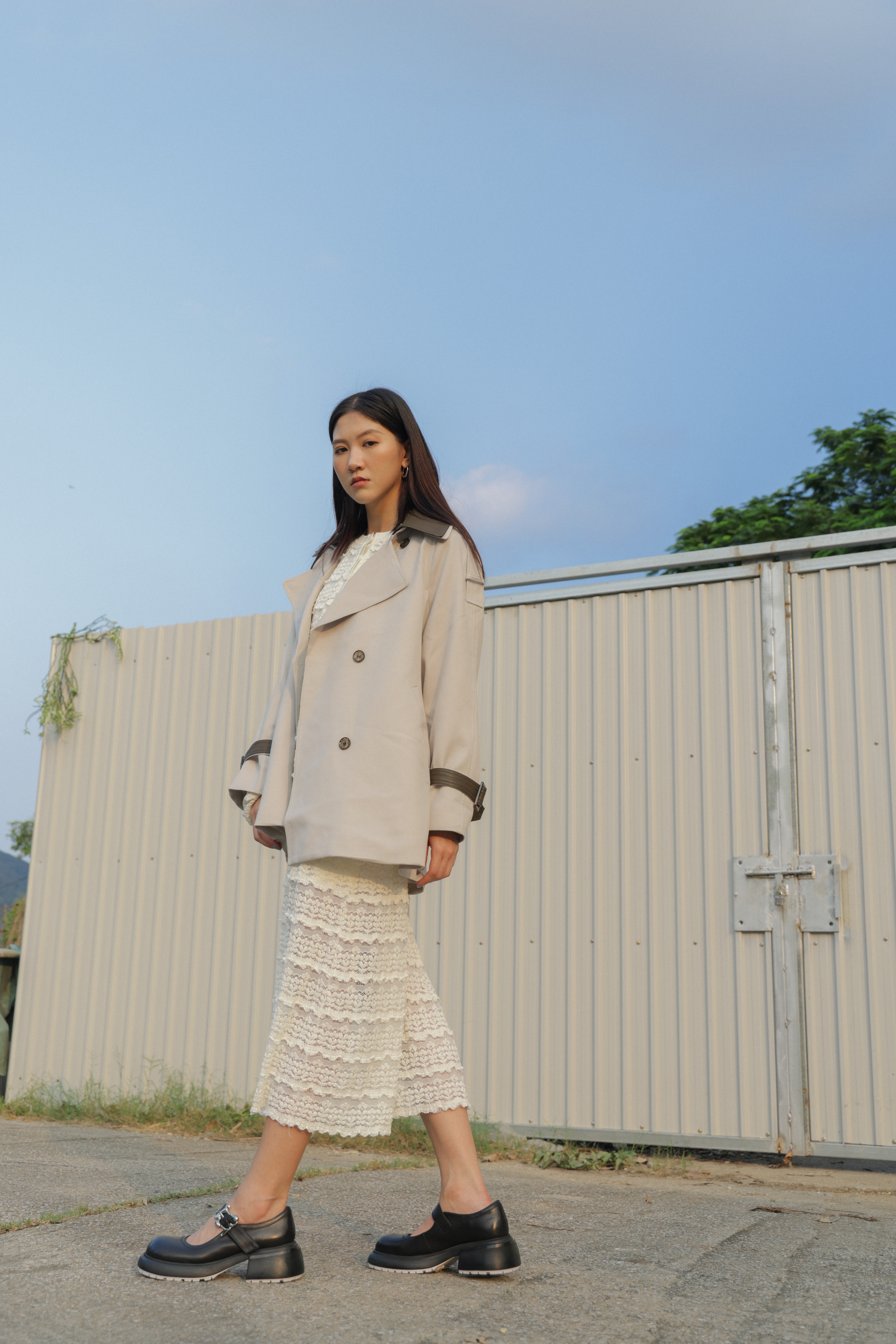 可拆仿皮領中長乾濕褸（現貨款式）