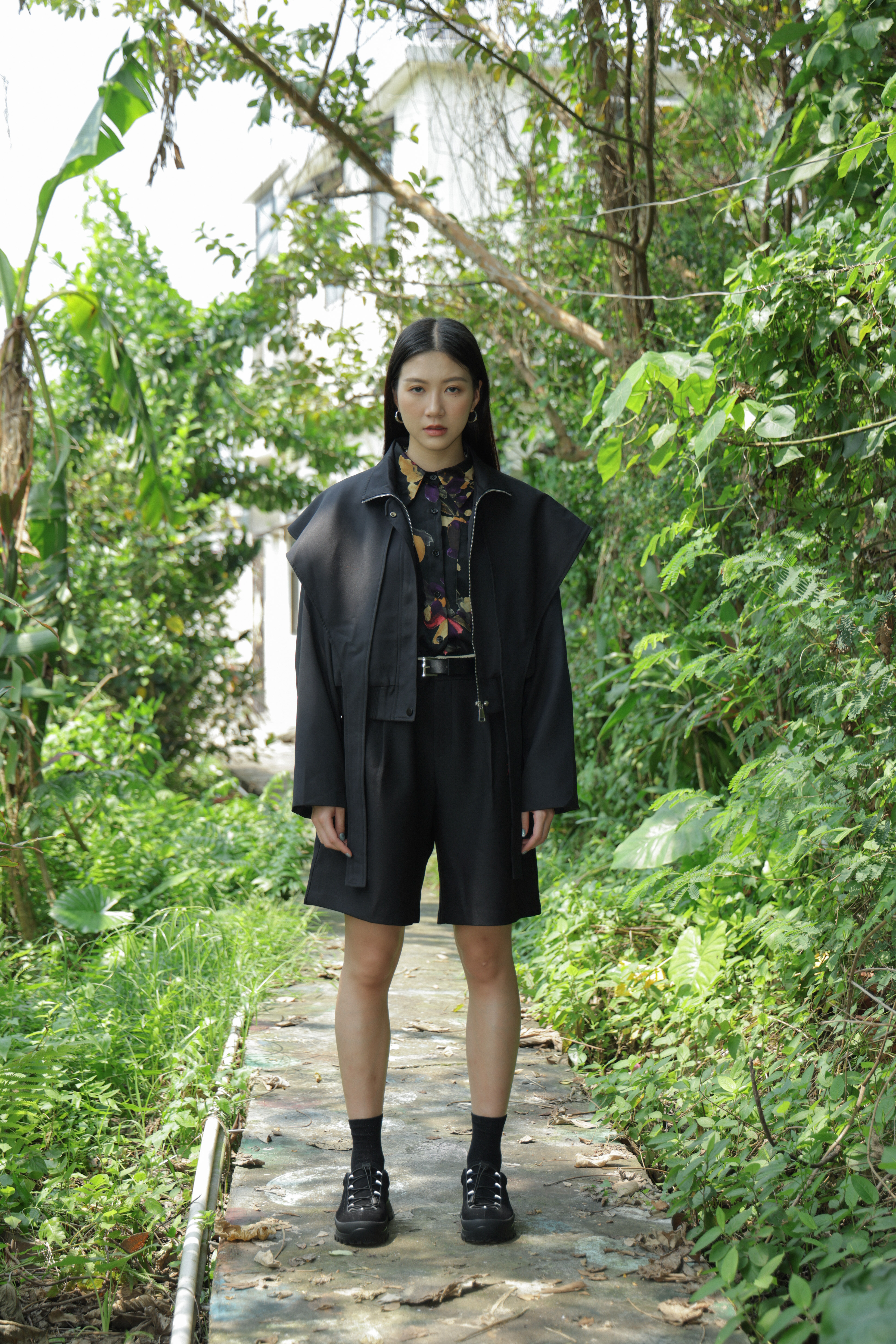 可拆飛膊領拉鏈短外套（現貨款式）