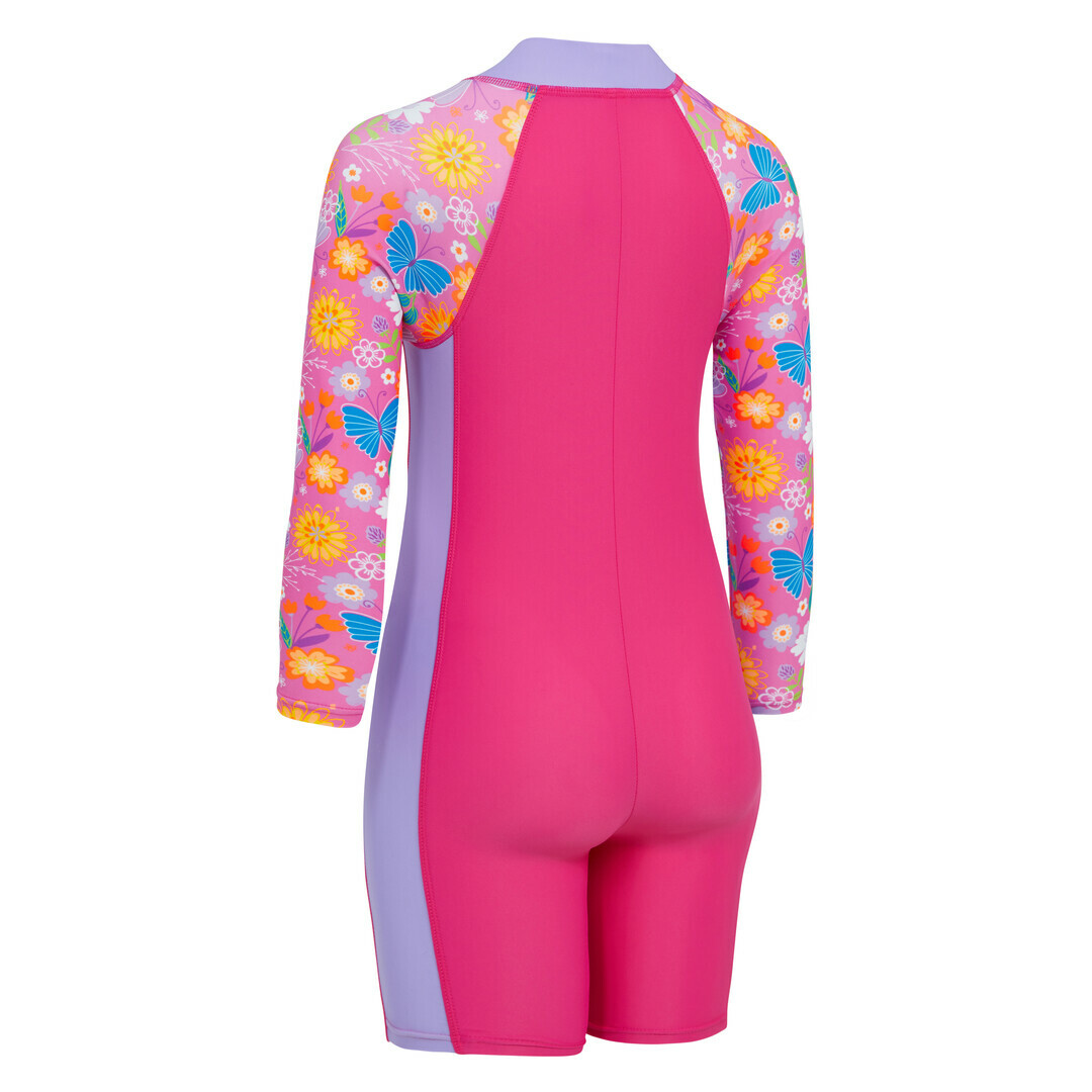 ZOGGS 女孩《三色堇》環保長袖連身防曬衣