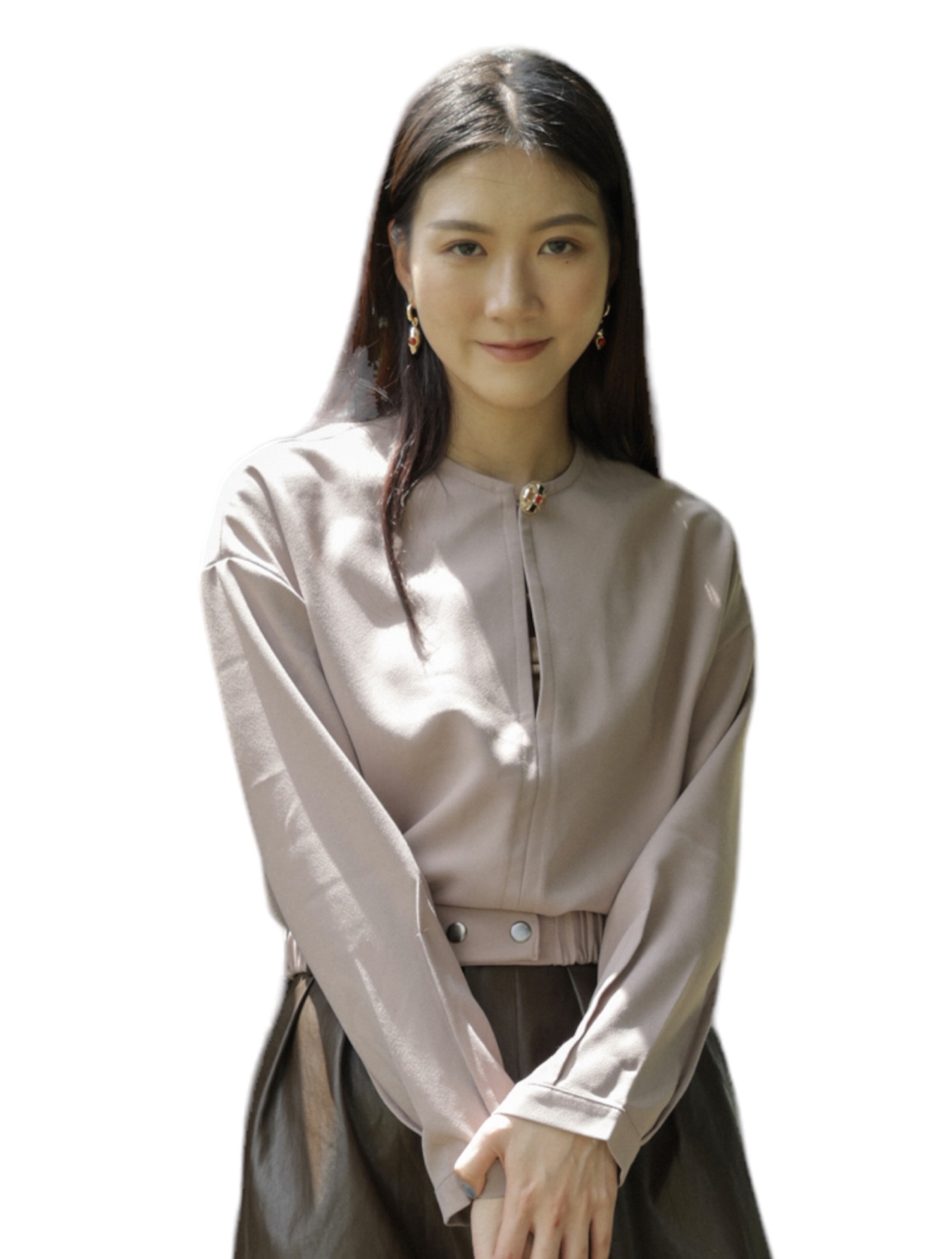 復古鈕連橡筋腰帶上衣（現貨款式）