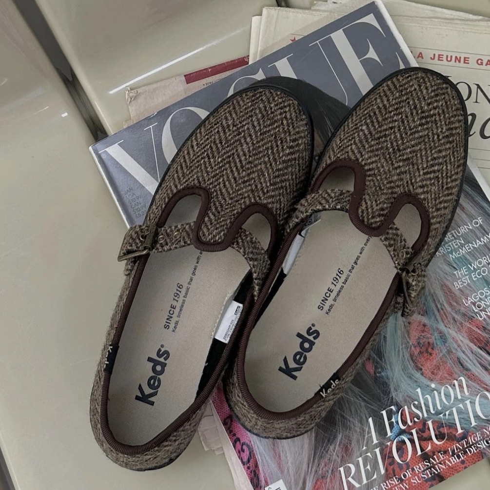 <韓國代購> KEDS CHAMPION STRAP HARRIS TWEED MARY JANE