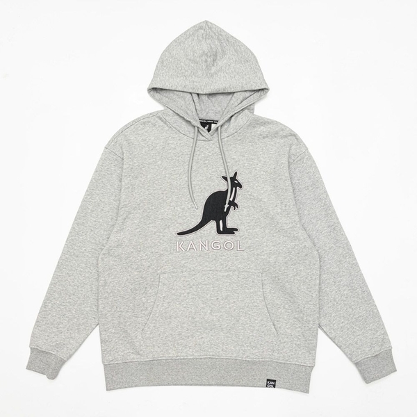 KANGOL 長袖 帽T 深灰 大LOGO 中性 6255105610