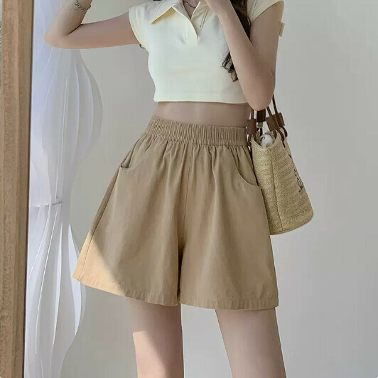 小個子女休閒高腰運動棉麻闊腿褲