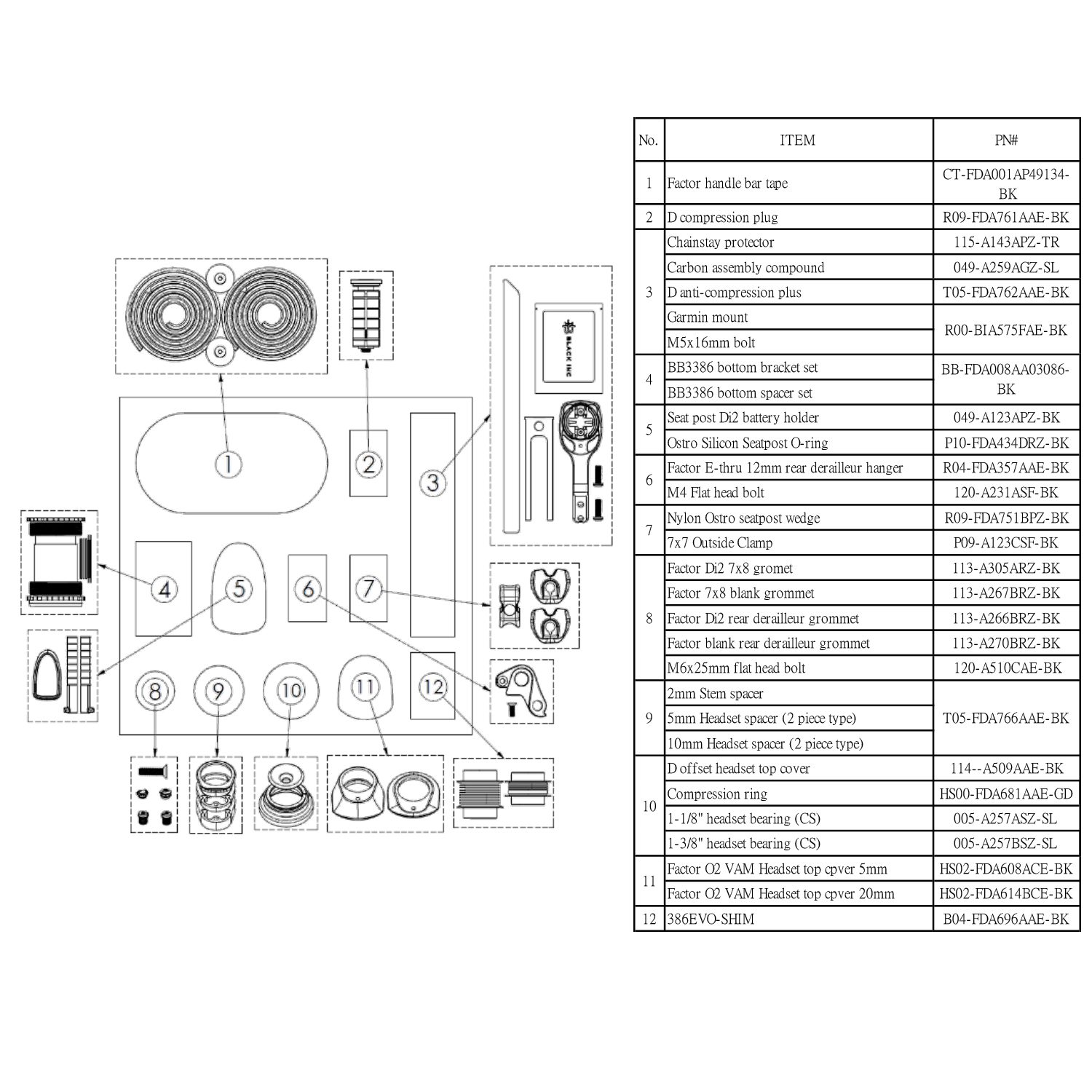 Factor Parts D Compression Plug Set #R09-FDA761AAE-BK