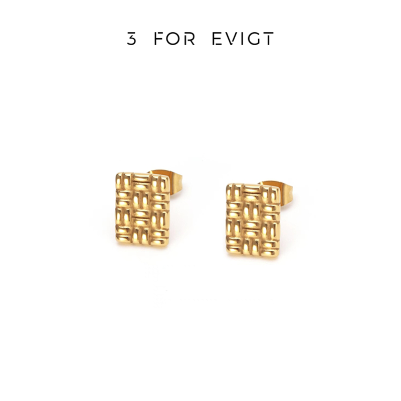 【3 For Evigt】原創設計 | 織夢Ⅱ系列 ｜ 方糖耳釘 | 32340008
