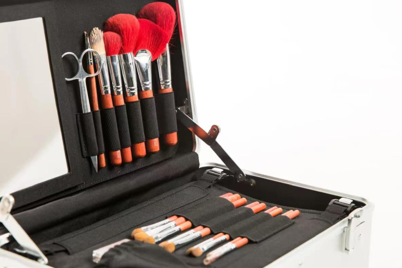 酷麥鋁箱 頂級皮製提把手提化妝箱