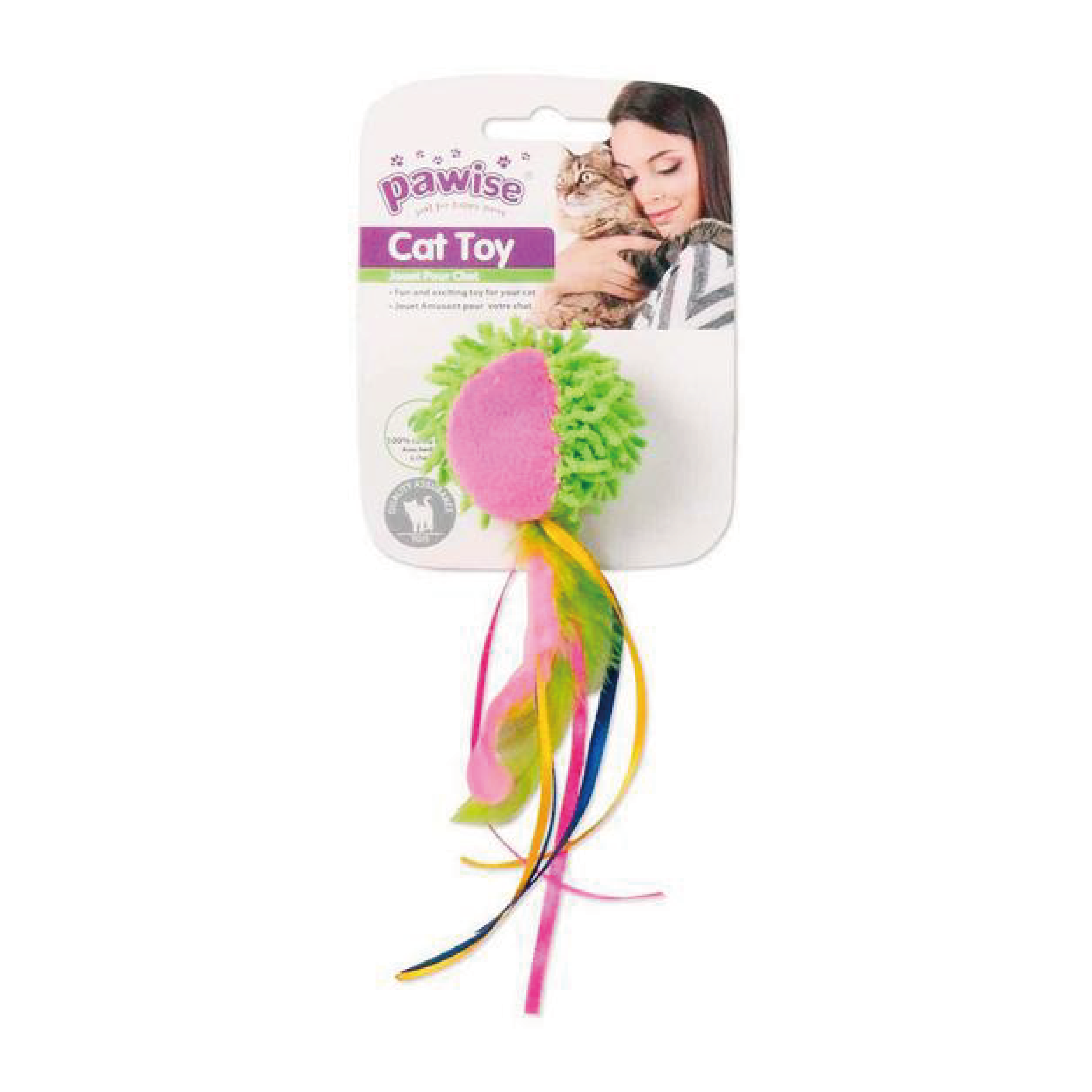 Pawise-毛巾波羽毛絲帶貓玩具(No.28298)