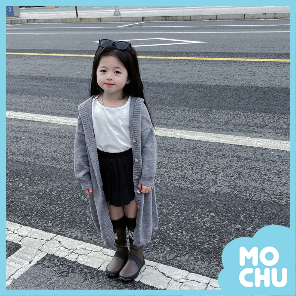 慵懶風針織單排扣連帽開衫(兩色)