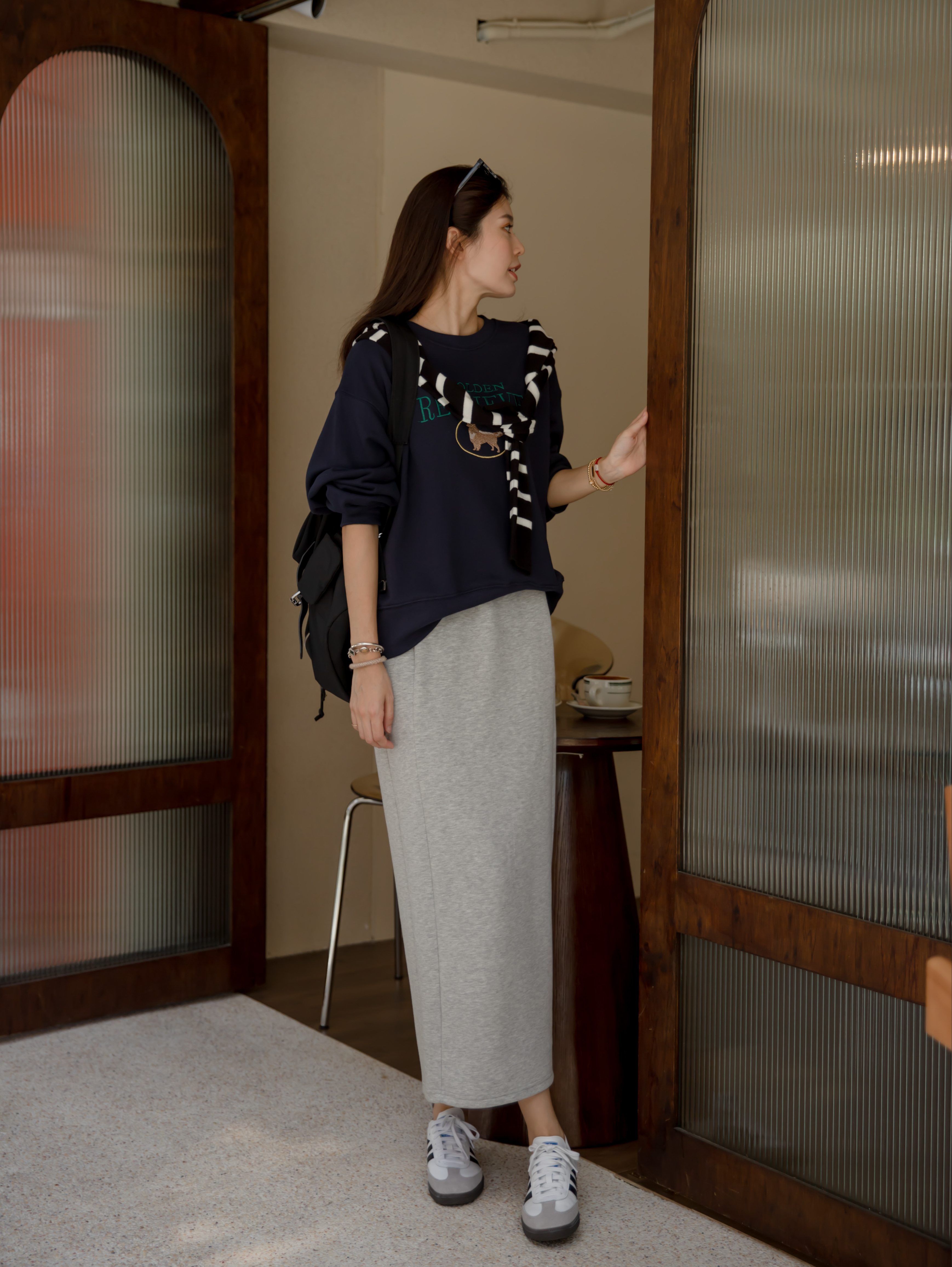 [ALL DAY] 天天都想穿顯瘦棉裙-灰