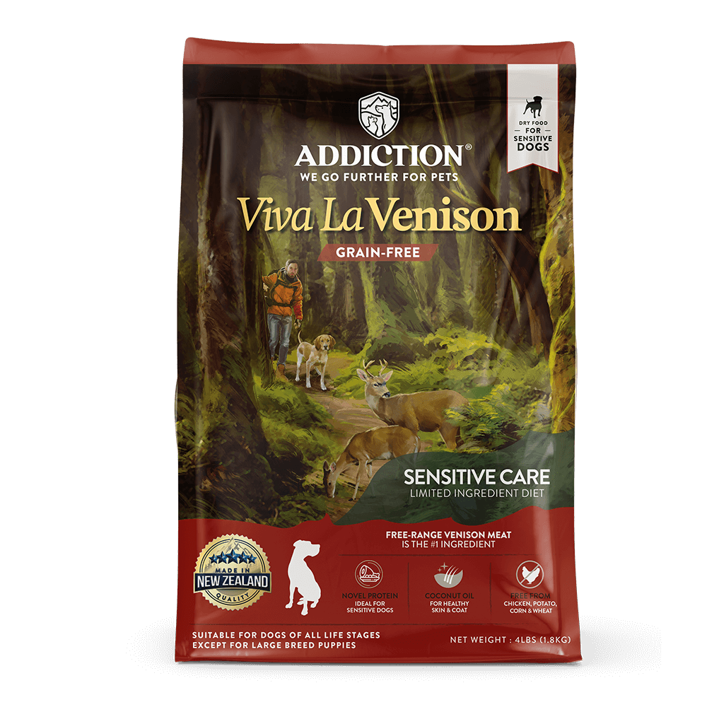 Addiction Grain Free Viva La Vanison Dry Dog Food For Adult Dogs 4lb/20lb/33lb