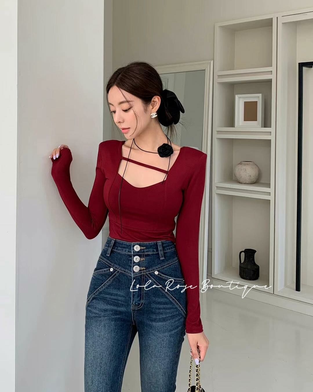 💜斜邊領上衣top 💜