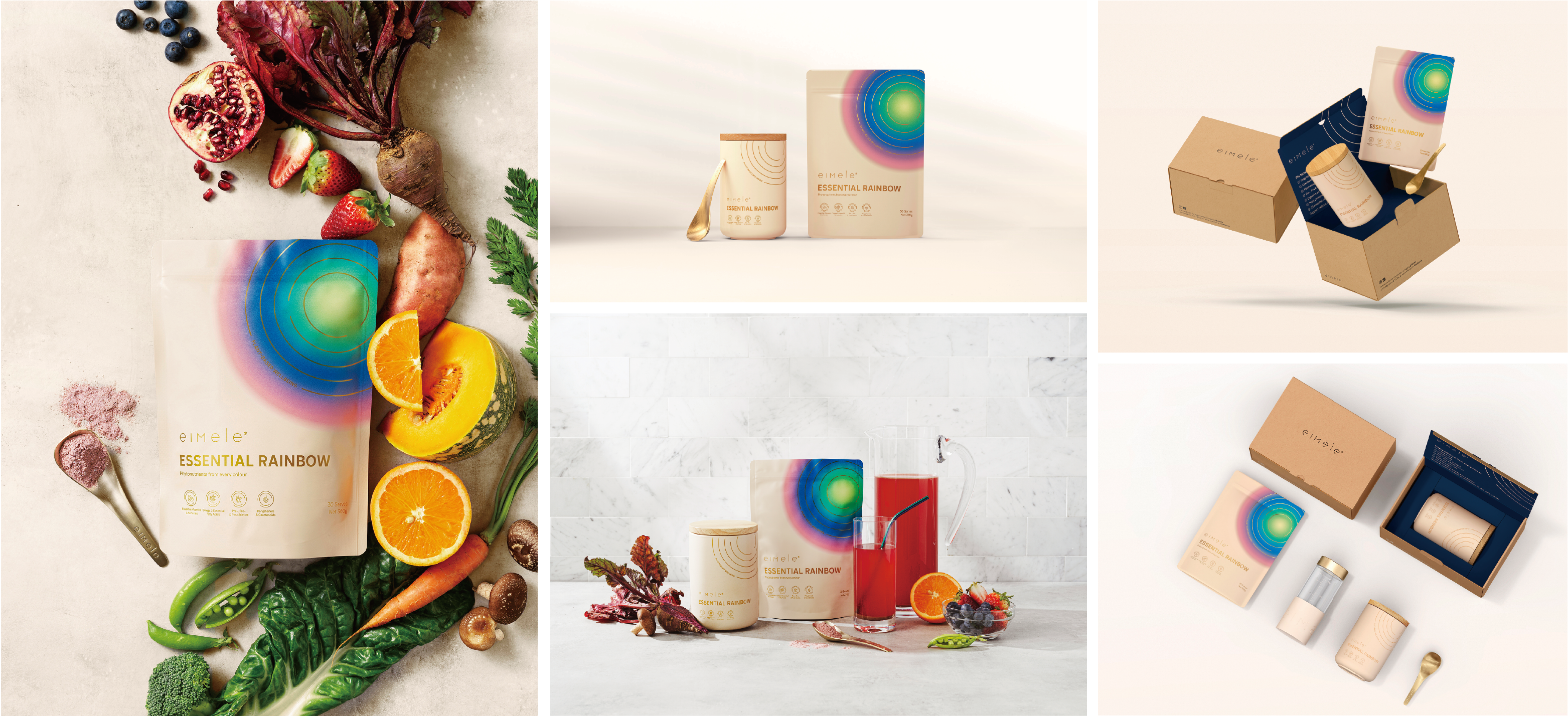 2023年iF設計獎獲獎作品_eimele – essential rainbow | 植物性保健健康補充品包裝