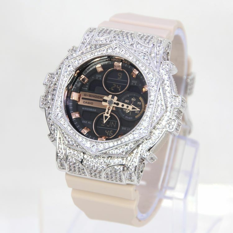 銀色 Mini-G 改裝手錶 GMA-S140M-4A - 玫瑰