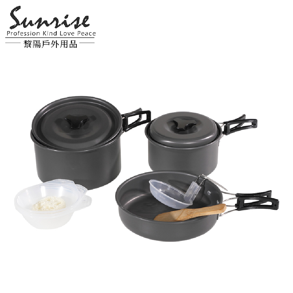 【黎陽】2-3人攜帶式鍋碗組(附收納袋) 露營/登山/套鍋/套鍋組/炊具/野炊用具 51CCP422