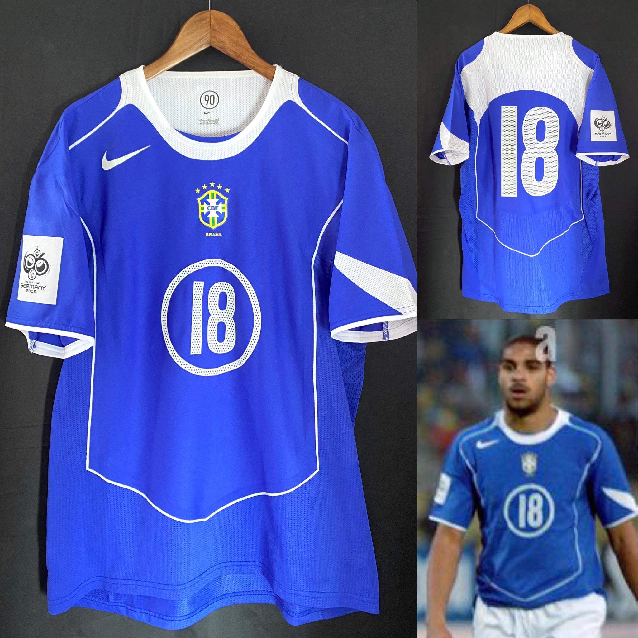 (球員版) 巴西 2004-2006 Nike 作客 Code 7 球員版球衣 #18